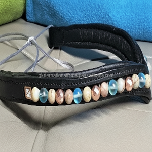 Banda Frontal de Cuero para Caballo de Primera Calidad con Cuentas Multicolores Personalizadas y Pedrería, Fabricante - Product Image 1