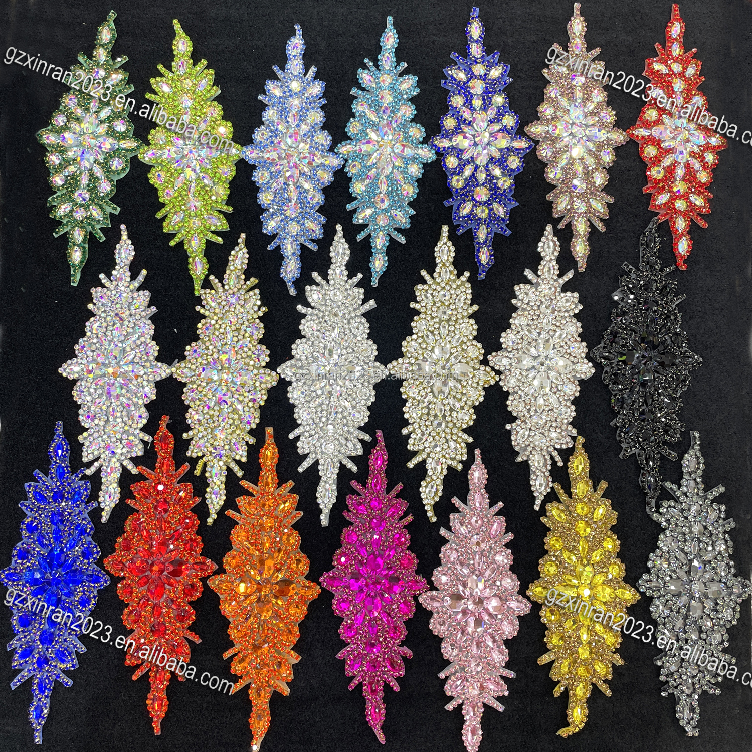 2pcs Rhinestone Appliques – Sew-On Crystal & Faux Pearl Patches For Clothes, Bags, Shoes (Purple) - View #4