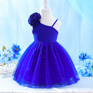 ชุดเดรสเด็กผู้หญิง ดีไซน์สวยหรู สำหรับฤดูร้อน เนื้อผ้าระบายอากาศดี ทรงเอไลน์ ความยาวปานกลาง แบบไหล่เดียว สไตล์เจ้าหญิง - Product Image 2