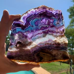 แผ่นหินฟลูออไรต์สีรุ้งสไตล์โบฮีเมียนสำหรับการบำบัดทางจิตวิญญาณ ขายส่ง แฟชั่นทันสมัย สำหรับตกแต่งบ้านอย่างมีเอกลักษณ์ ของขวัญวันหยุด - Product Image 5