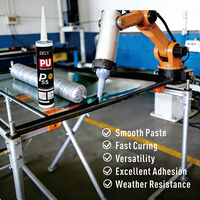 DELY PU55 Mastic PU Monocomposant 600ml en Saucisse Noir Adhésif pour Vitres Automobiles Résistant aux Intempéries pour l'Installation et la Réparation de Pare-brise