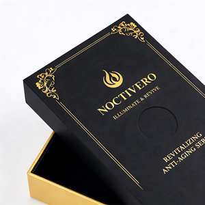 กล่องบรรจุภัณฑ์เครื่องสำอางแบบพรีเมียมสั่งทำพิเศษสำหรับผลิตภัณฑ์ดูแลผิว กล่องแบบเลื่อน ปั๊มร้อน รับผลิตแบบ OEM พิมพ์โลโก้ตามสั่ง ผู้ผลิต - Product Image 4