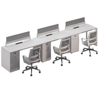 Table de bureau double face de taille standard pour 2 à 8 personnes, poste de travail en bois pour le personnel