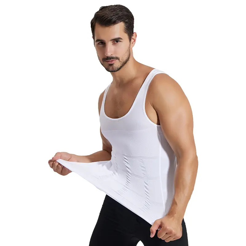 Gilet amincissant pour hommes, chemise de compression, débardeur mince, sous-vêtement pour hommes