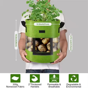 Pots de jardin et jardinières Sacs de culture en géotextile non tissé en vrac 10 gallons Pots de culture en tissu pots de plantes transparents - Product Image 6