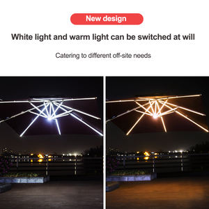 Paraguas de Patio <span class=keywords><strong>Rectangular</strong></span> en voladizo para exteriores de alta calidad, Uv <span class=keywords><strong>sombrilla</strong></span> de protección, sombrillas de jardín con luces LED - Product Image 2