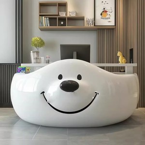 Bán chạy nhất cong thiết kế sang trọng văn phòng đồ nội thất truy cập bảng phía trước hiện đại thu ngân Câu Lạc Bộ giải trí tiếp nhận bàn làm đẹp - Product Image 4