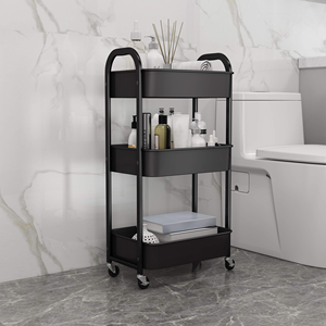 Chariot de rangement roulant à 3 niveaux avec 4 roues verrouillables, chariot utilitaire organisateur pour cuisine et salle de bain, vente en gros, OEM accepté - Product Image 4