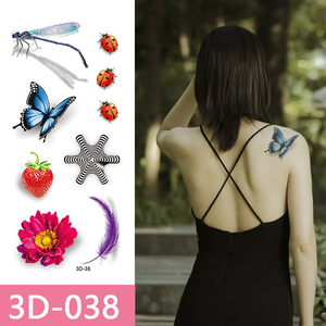 Hot Selling <strong>3D</strong> <strong>Butterfly</strong> Temporary <strong>Tattoo</strong> Stickers <strong>Small</strong> Size Paper Makeup for Girls Waterproof <strong>3D</strong> Body Art