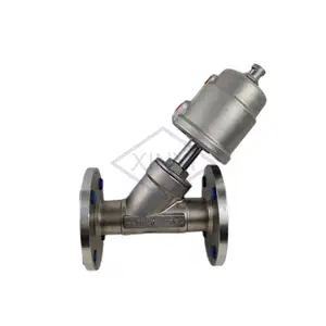 PN16 Pneumatic actuator ss304/316 water control stop angle globe valve for dyeing machine