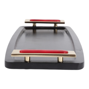 Bandeja rectangular decorativa con asas para mesa de centro, centro de mesa para el hogar, decoración para dormitorio, cama, baño, tocador - Product Image 4