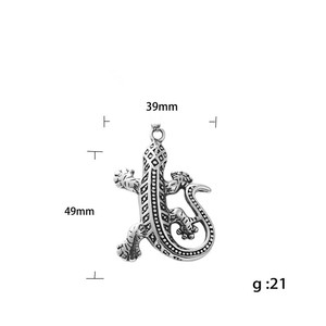 yunnique <b>Titanium</b> Steel Gecko Pendant Necklace Men's Retro Animal Geometric Design Stainless Steel Fashion Jewelry Gift - Product Image 5