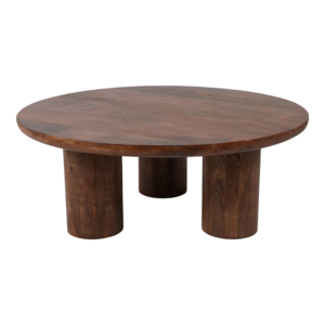 Tavolino da Caffè Moderno in Legno di Mango, Rotondo, Diametro 48 Pollici, Arredamento per Soggiorno, Tavolo Decorativo - Product Image 1