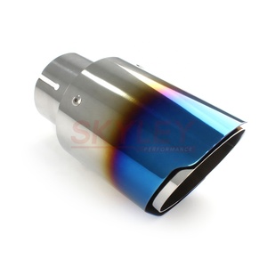 Marmitta per auto universale in acciaio inossidabile con punta di scarico blu bruciata per Bmw Benz Audi <span class=keywords><strong>Vw</strong></span> Golf Car marmitta di scarico <span class=keywords><strong>Logo</strong></span> personalizzato - Product Image 4