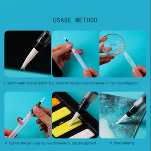 Ensemble <span class=keywords><strong>de</strong></span> stylos à eau pour aquarelle, pigments solides, pour débutants, 1/3/6 pièces, rechargeables, à tête souple, avec réservoir d'eau, <span class=keywords><strong>pinceau</strong></span> <span class=keywords><strong>de</strong></span> peinture à main levée - Product Image 6