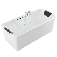 Baignoire autoportante en acrylique à surface solide, baignoire de massage intérieure, design moderne