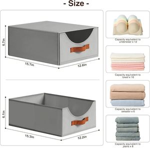 Contenedores y cajones de almacenamiento de gran tamaño Cajones de estante apilables con organizadores de armario para dormitorio Sala de estar debajo de la cama Oficina - Product Image 4