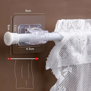 Barra de Gancho para Cortina de Baño Autoadhesiva de Plástico Multiusos de 6x6 cm, con Diseño Telescópico para Montar en la Pared - Product Image 4