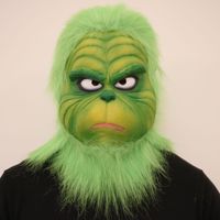 Costume de monstre vert en fourrure de Noël Echo Grinch avec masque