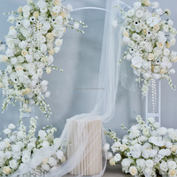 FS-WH12 Fleurs suspendues de couleur blanche, centre de table pour décoration de mariage, arrangement de fleurs artificielles en soie, vente en gros