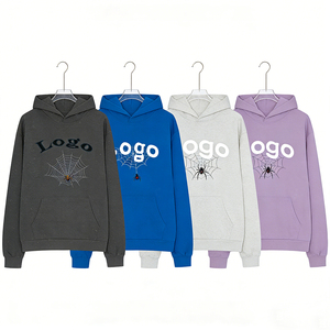 Sudadera con Capucha, Estilo Hip Hop, Personalizada con Logotipo, Unisex, Diseño de Telaraña con Estampado Puff - Product Image 1