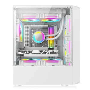 Estuche para PC para juegos Blanco/<span class=keywords><strong>Mini</strong></span>-<span class=keywords><strong>ITX</strong></span> 240mm Radiador superior 120mm X3 Ventiladores de refrigeración frontales USB 3,0 y HD Audio Acabado mate - Product Image 4