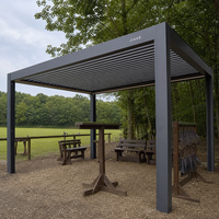 Pergola en aluminium Jiake 6063-T5 avec toit à lames motorisées pour terrasse de fauconnerie, jardin, patio, gazebo extérieur, pavillon, terrasse