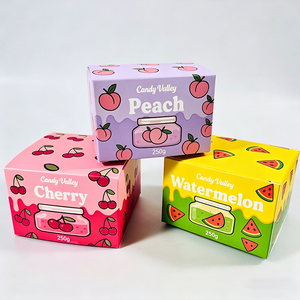 Cajas de Embalaje para Dulces con Diseños de Frutas Coloridas, 3 Estilos con Estampados de Durazno, Cereza y Sandía, Perfectas para Confitería y Mermeladas - Product Image 2
