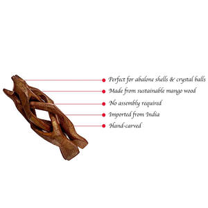 Support de présentation en bois pour boule de cristal, sphère de baseball, <span class=keywords><strong>Temari</strong></span>, coquille d'ormeau, avec trépied, support en bois Cobra - Product Image 3