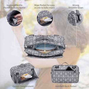 Bolsa de cochecito multifuncional de gran capacidad con organizador colgante de logotipo para salida de bebé y almacenamiento de pañales - Product Image 4