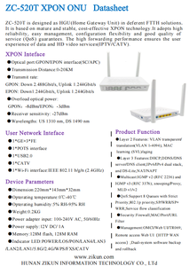 สำหรับห้องพักโรงแรม FTTH ZC-520T XPON ONT พร้อมพอร์ตโทรศัพท์ 4 ช่อง USB CATV และเราเตอร์ชิป RTL รองรับ WiFi 2.4G - Product Image 5