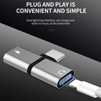 Adaptador de doble luz 2 en 1, divisor de auriculares, cable convertidor AUX de carga de Audio
