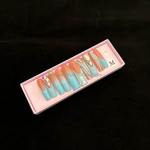 Venta al por mayor mejor salón de uñas calidad impresionar beso único Anime Chrome Dashing Diva francés hecho a mano acrílico curva prensa en las uñas - Product Image 6