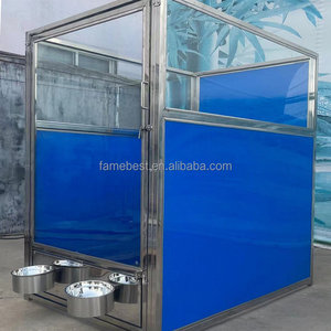 Paslanmaz çelik açık ev evcil hayvan kafesi köpek kulübesi profesyonel yatılı - Product Image 2