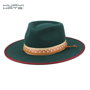 HUAYI <strong>HATS</strong> Top Ranking Custom Handmade Vintage Elegant Women's <strong>Australian</strong> <strong>100</strong>% <strong>Wool</strong> Hard Flat Wide Brim <strong>Felt</strong> Fedora <strong>Hats</strong> Blank