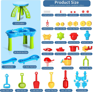 โต๊ะทรายและน้ำ ของเล่นชายหาด ของเล่นฤดูร้อน โต๊ะเล่นทรายและน้ำกลางแจ้ง 3 ชั้น สำหรับเด็กเล็ก เด็กๆ สำหรับเล่นนอกบ้านในสวนหลังบ้าน - Product Image 6