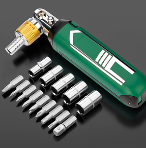 Jeu de tournevis portable OEM à cliquet, couple élevé, embouts cruciformes et plats multi-angles, finition chromée, en acier au carbone isolé, 14-en-1 - Product Image 2