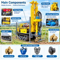 Foreuse hydraulique tout-terrain CE 250m 300m pour puits d'irrigation