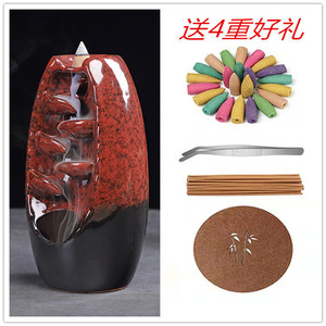 Brûleur d'encens en céramique transfrontalier, style alpin, avec effet de reflet d'eau, modèle gauche et droit, personnalisable - Product Image 5