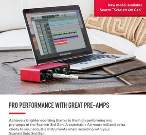 Interfaz de audio USB <span class=keywords><strong>Focusrite</strong></span> <span class=keywords><strong>Scarlett</strong></span> <span class=keywords><strong>Solo</strong></span> de tercera generación para guitarristas, vocalistas, podcasters y productores, graba y reproduce sonido de estudio. - Product Image 4