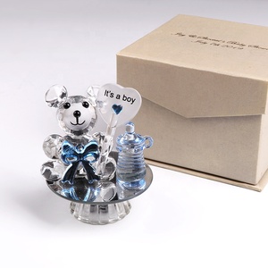 Petit ours en cristal avec Base lumineuse Led, Souvenirs de baptême pour garçon, idée de <span class=keywords><strong>cadeau</strong></span> - Product Image 6