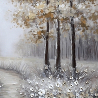 Nouvelle Peinture sur Toile Style Paysage Floral et Arbre, Décoration Murale pour la Maison, Tableau de Nature Morte