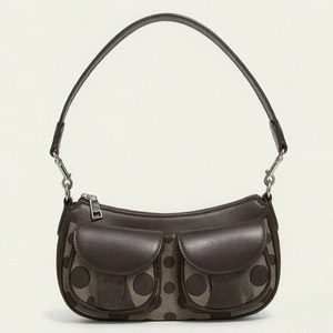 Sac à bandoulière imprimé pour femme, aspect cuir, style hobo, deux sangles, fermeture éclair, multi-poches, toutes saisons, pour les trajets quotidiens - Product Image 5
