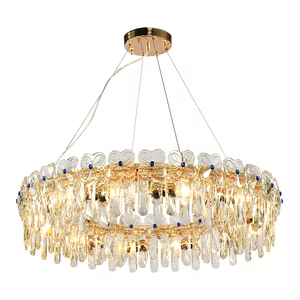 Araña de cristal de techo de cristal de altura ajustable redonda de Hotel moderno de decoración para comedor - Product Image 5
