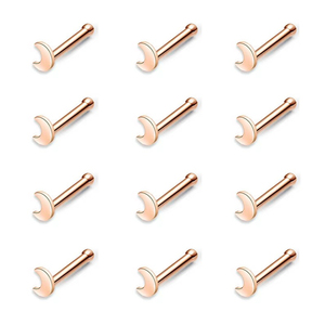 Piercing nasal para mujer, joyería quirúrgica de acero inoxidable, barra recta, Luna, nariz, Piercing - Product Image 4