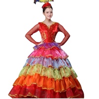 Vêtement ethnique chinois, robe de danse lyrique pour femmes, robe longue élégante et moderne, fluide