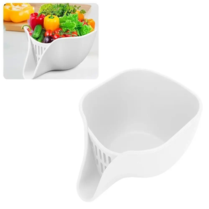 Cesta de drenaje de silicona con boquilla, colador pequeño de cocina, filtro de agua multifunción, colador de fregadero para lavar frutas - Product Image 3