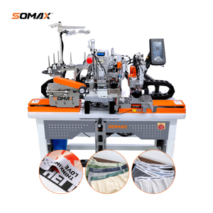 Machine à coudre entièrement automatique haute vitesse <span class=keywords><strong>SOMAX</strong></span> SM-08A de qualité supérieure pour la couture de ceintures élastiques de sous-vêtements, destinée aux usines de confection. - Product Image 1