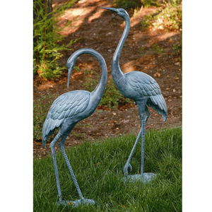 Statue de grue héron en bronze de style moderne oiseaux animaux en métal pour décor de jardin extérieur - Product Image 4