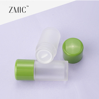 Pot à poudre libre transparent 3g en plastique dépoli avec capuchon vert – Format portable pour voyage